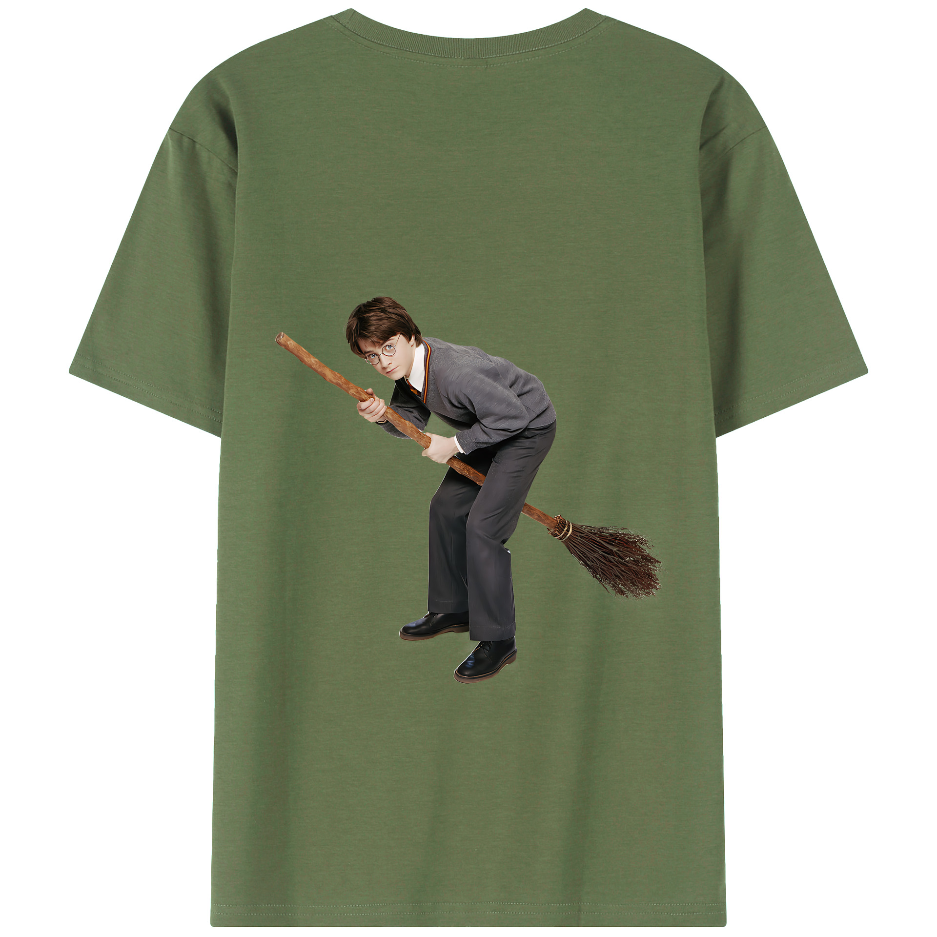 （画像用） Harry Potter ハリー・ポッターシリーズ 綿100％ メンズ半袖Tシャツ（バックプリント） 通気性